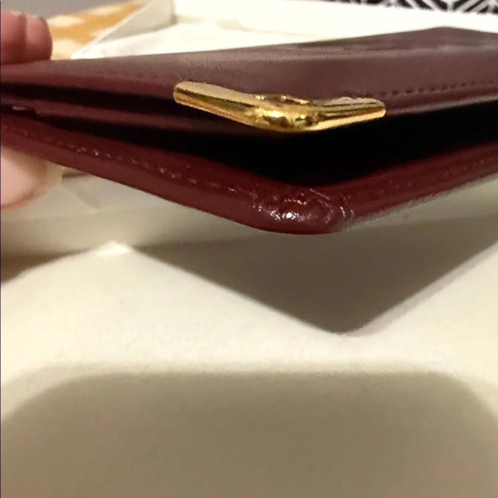 Cartier Burgundy Leather Wallet with Gold Details - Picture 7 of 16